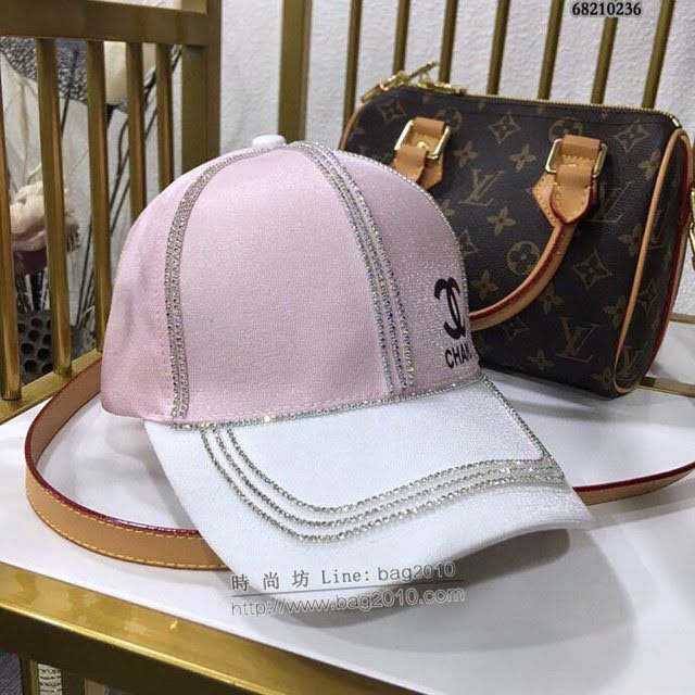 Chanel新品女士帽子 香奈兒燙鑽棒球帽鴨舌帽  mm1423